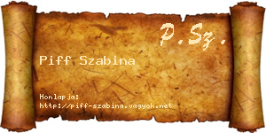 Piff Szabina névjegykártya